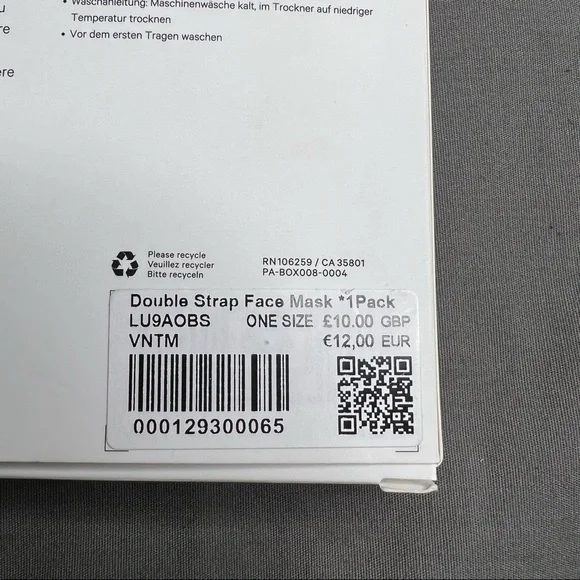 Lululemon Double Strap Face Mask NWT Unopened/Unused *BRAND NEW* (VNTM) - Picture 8 of 9